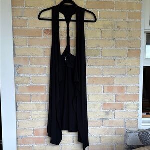 Designs by Naomi Elegant Black Sleeveless Drape Vest